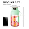thumbnail image 2 of Portable Blender for Shakes and Smoothies, Personal Size Blender USB Rechargeable, Wireless Juicer Cup with 6 Blades for Crushing Ice, Travel Blender/Bottle Green, 2 of 5