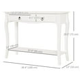 thumbnail image 3 of HOMCOM Entryway Table with Storage Drawers, Bottom Shelf and Wooden Legs, 3 of 10