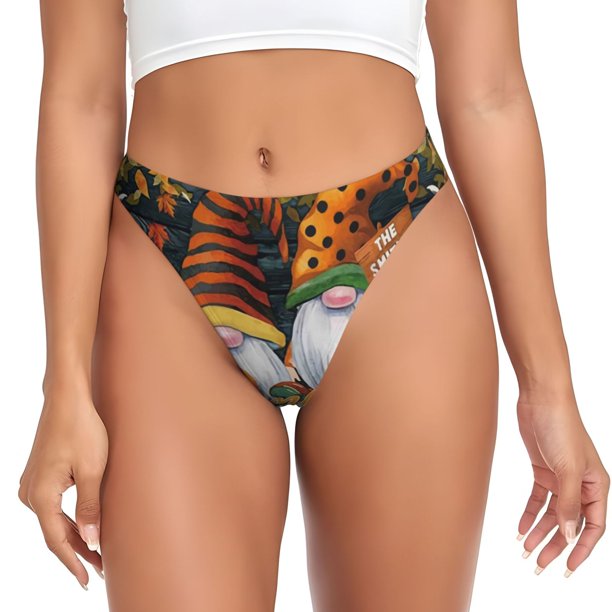 Fotbe Welcom Fall Tanga Sin Costuras para Mujer con Estampado – Panties Invisibles, Transpirables y Cómodos para Uso Diario-XX-Large