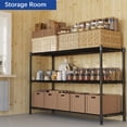 thumbnail image 3 of 3-Wire Shelf Adjustable Heavy Duty Storage Shelves,Metal Organizer Wire Rack for Laundry Bathroom Kitchen Pantry Closet Garage Shelving(Black,24" Dx59.6 Wx47.6 H), 3 of 7