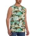 thumbnail image 2 of Haiem Men's Colorful Hawaii Palms Print Tank Tops Summer Sleeveless Cut Off Workout T-Shirts Fitness Vest Athletic Undershirts-Small, 2 of 8