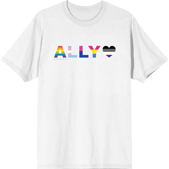 Pride Ally Pride Flag Colors Men's White Crew Neck Short Sleeve Tee-Medium