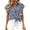 Navy, variant on Women's Tie Front Plaid Shirt Short Sleeve Button Down Top Loose Fit Casual Summer Blouse