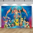 thumbnail image 3 of Fondo de fotografía de feliz cumpleaños de Pokémon, decoración para baby shower de niños y niños, pancarta de fondo de anime de Pikachu, monstruo de bolsillo, 3 of 5