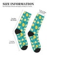 thumbnail image 3 of Pofeuu Lemon Blue Print Crew Socks, Adult Running Hiking Socks for Youth and Adult, 3 of 7