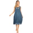 thumbnail image 5 of Sakkas Ilaria Women's Midi Sleeveless Casual Loose Flare Print Dress Caftan Pocket - TD42-803-Navy - One Size, 5 of 5