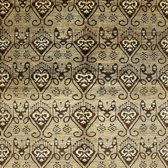 Ahgly Company Indoor Square Abstract Bakers Brown Abstract Area Rugs, 8' Square