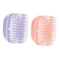 thumbnail image 4 of Zentra Compact Shampoo Brush for All Hair Types Deep Cleaning Rubber Massager Ergonomic Pink and Purple, 4 of 10