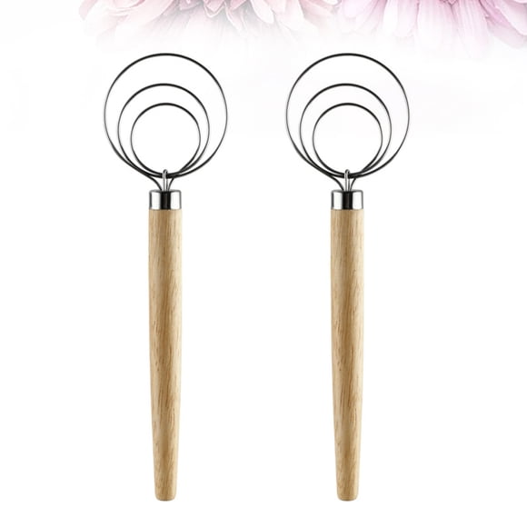 SHOWERORO 2pcs Stainless Steel Whisk Gadget For Baking Whisking Icing Sugar Kitchen Tool .9*2.4*0.4in
