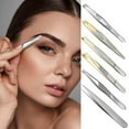 thumbnail image 3 of Facial Care Multipurpose Slant/Tip/Flat Eyebrow Tweezers Plucking Eyebrows Beards Tool Ingrown Hair Removal 04, 3 of 8