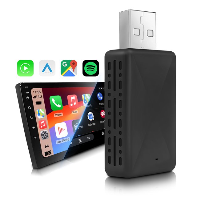 Dongle 2 en 1 A Inalámbrico Carplay Y Auto Compatible Con Dientes 5.0 Rojo Azul