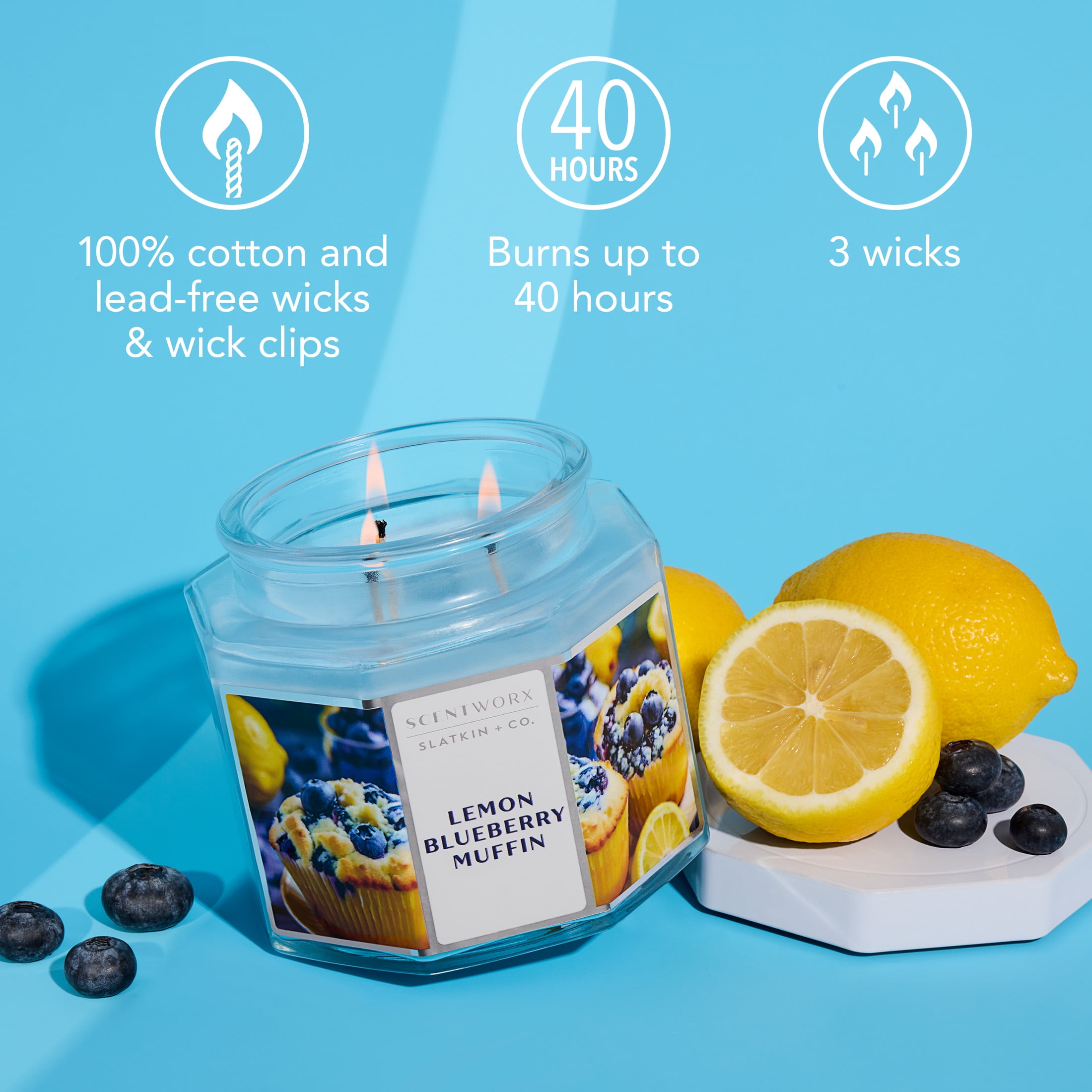 食器 candle Scentworx 14.5 oz Mandarin Citrus 3-Wick Jar Candle by