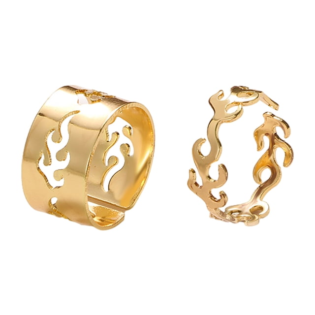 Conjunto de anillos abiertos ajustables Sunnimix bohemio oro 2 piezas