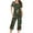 Army Green, variant on Lorytime Women Christmas Pajamas Sets Snowman Short Sleeved Crew Neck Button Tunic Tops Capri Pants Cozy Sleepwear Gift