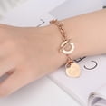 thumbnail image 2 of Pulseras Mujer, Pulseras de Corazon, Ajustable, Titanio Oro Acero Oro Rosa con CorazóN Colgante Love Bible Bracelet Woman, CorazóN Moda Accesorio para Navidad, Día de San Valentín, 2 of 4