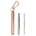 thumbnail image 2 of 304 stainless steel telescopic straw round bottom with carabiner multi-color set, 2 of 8
