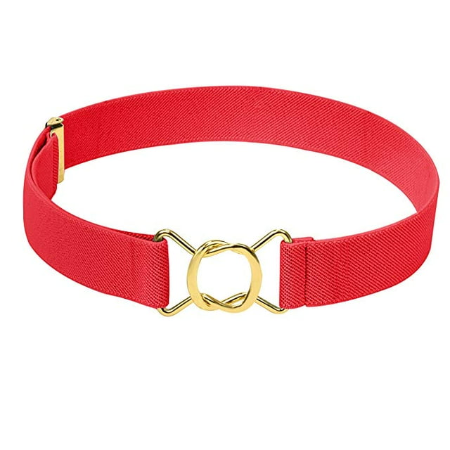 Hold'Em Ceinture Élastique Ajustable Extensible pour Garçons, Tout-Petits, avec Fermoir et Boucle Dorée, Rouge