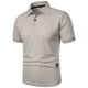 thumbnail image 5 of Camiseta informal de manga corta y corte ajustado para hombre, de color liso, poliéster, versátil para hacer ejercicio y para el uso diario., 5 of 7