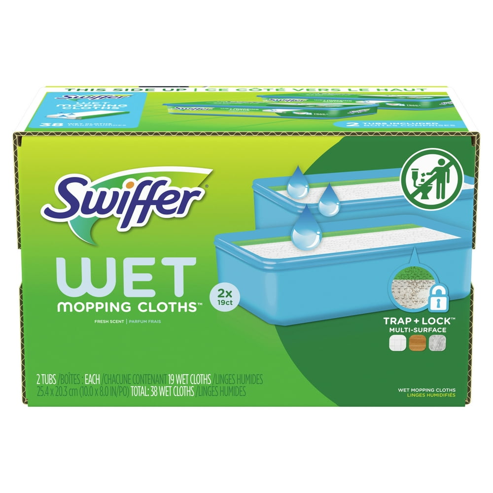 Swiffer Wet Mopping Cloths, Fresh Scent, 19 Count, Pack of 2 Walmart