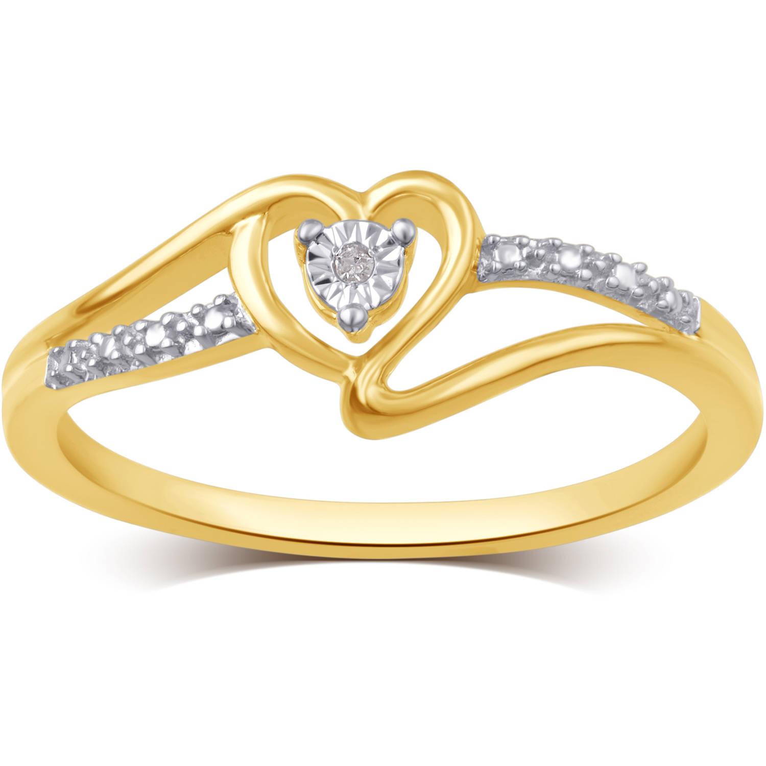 Diamond Accent Gold-Tone Heart Fashion Ring