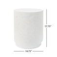 thumbnail image 3 of GDF Studio Terrazzo Cylindrical Outdoor Side Table, White, 3 of 7