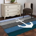 thumbnail image 4 of Blue Nautical Anchor Large Area Rugs for Bedroom Living Room, Soft Non Slip Carpet Bedside Rug, Rustic Distressed Wood Grain Rectangular Floor Cover Kitchen Accent Rug 3'x5' for Dining Room/Office, 4 of 9