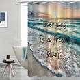 thumbnail image 4 of Inspirational Quotes Sunset Sea Beach Pattern Polyester Shower Curtain for Bathroom Decor 72x72 inch, 4 of 7