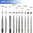 thumbnail image 4 of 10 Pieces Diamond Files, 160mm Mini Modelling Riffler Files Set 4mm Shank Assorted Small Needle Files Triangular Square Flat Shape Metal Files Kit, 4 of 5