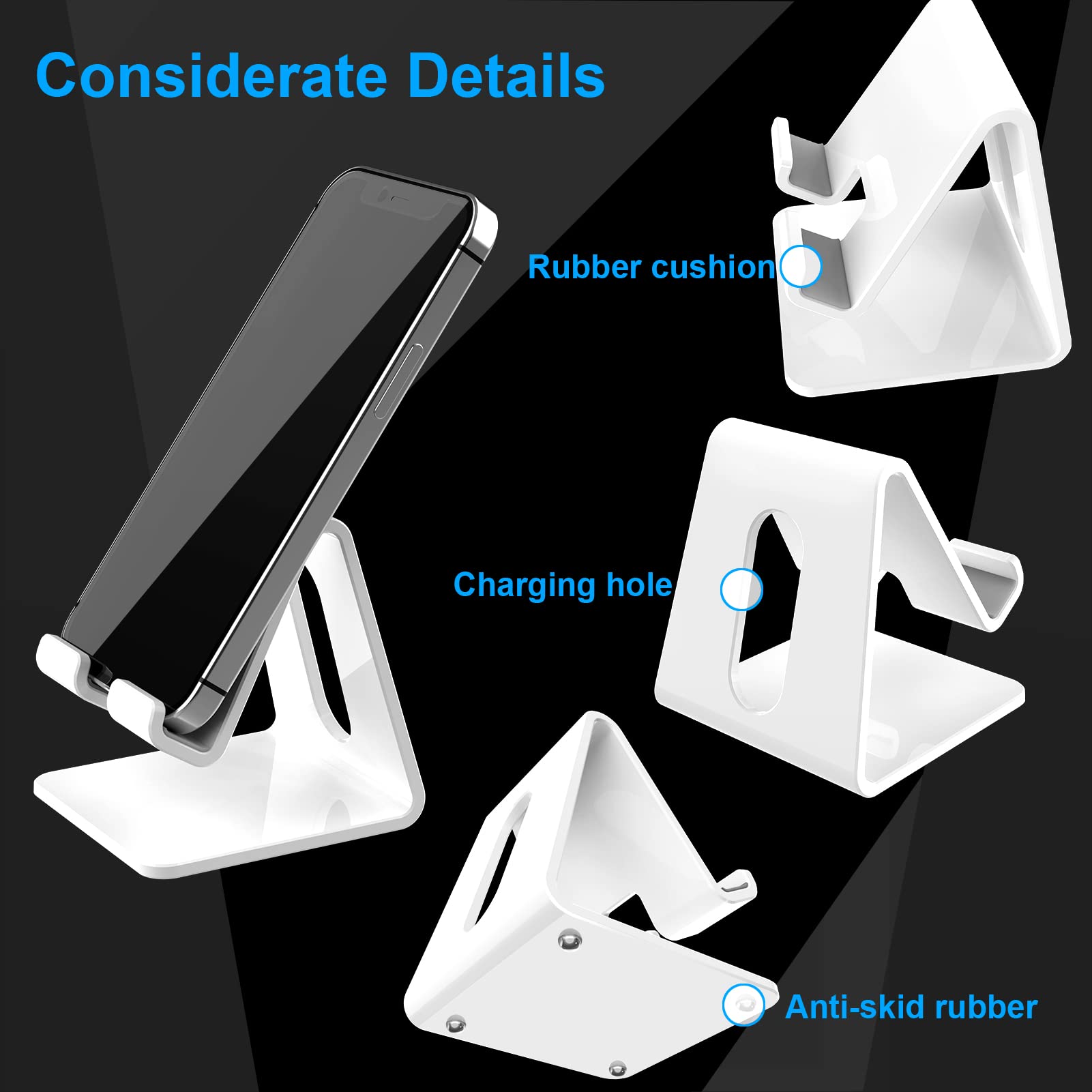 Acrylic Cell Phone Stand, Portable Clear Phone Stand for Desk, Compatible with Phone16 15 14 13 Pro Max Mini 12 11 Plus SE, Switch, Android Smartphone, Pad, Tablet, Desk Accessories