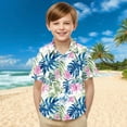 thumbnail image 2 of Stamzod Boys Button Down Shirt Short Sleeve Hawaiian Shirt Fashion Tropical Printing Summer Kids Clothes Casual Loose Vacation Beach Shirt with Pocket White B 10 Years, 2 of 7
