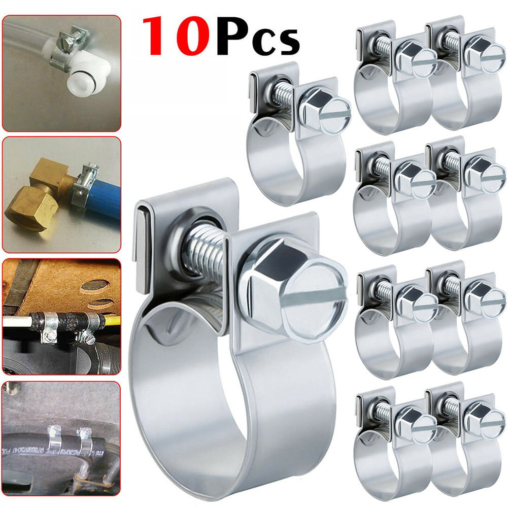 10Pcs Assorted Size Hose Pipe Clamps Jubilee Clips Garage Garden Water Tap Pump 
