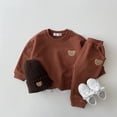 thumbnail image 3 of Conjunto de Sudadera con capucha para niños, suéter bordado de oso, ropa para niños pequeños, pantalones sólidos de 1 a 3 años, 2 piezas, primavera y otoño, 3 of 5