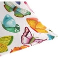 thumbnail image 7 of Watercolor Butterflies Velvet Oblong Lumbar Plush Throw Pillow Cover/Shams Cushion Case - 16x24in - Decorative Invisible Zipper Design for Couch Sofa Pillowcase Only, 7 of 7
