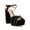 Black, variant on XYD Women Open Round Toe Ankle Strap Sandals Platform Block Chunky High Heels Cocktail Party Dressy Shoes Size 7 Black