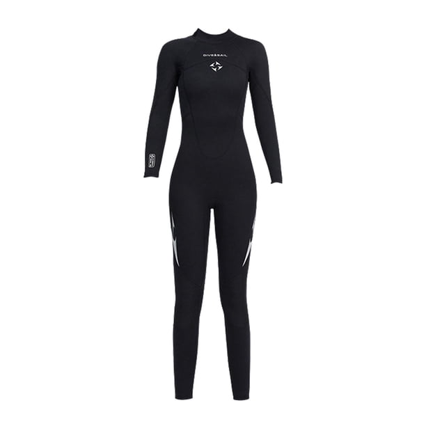Traje de buceo elástico en 4 direcciones, traje de surf, traje de baño de manga larga anti-UV Mujer M