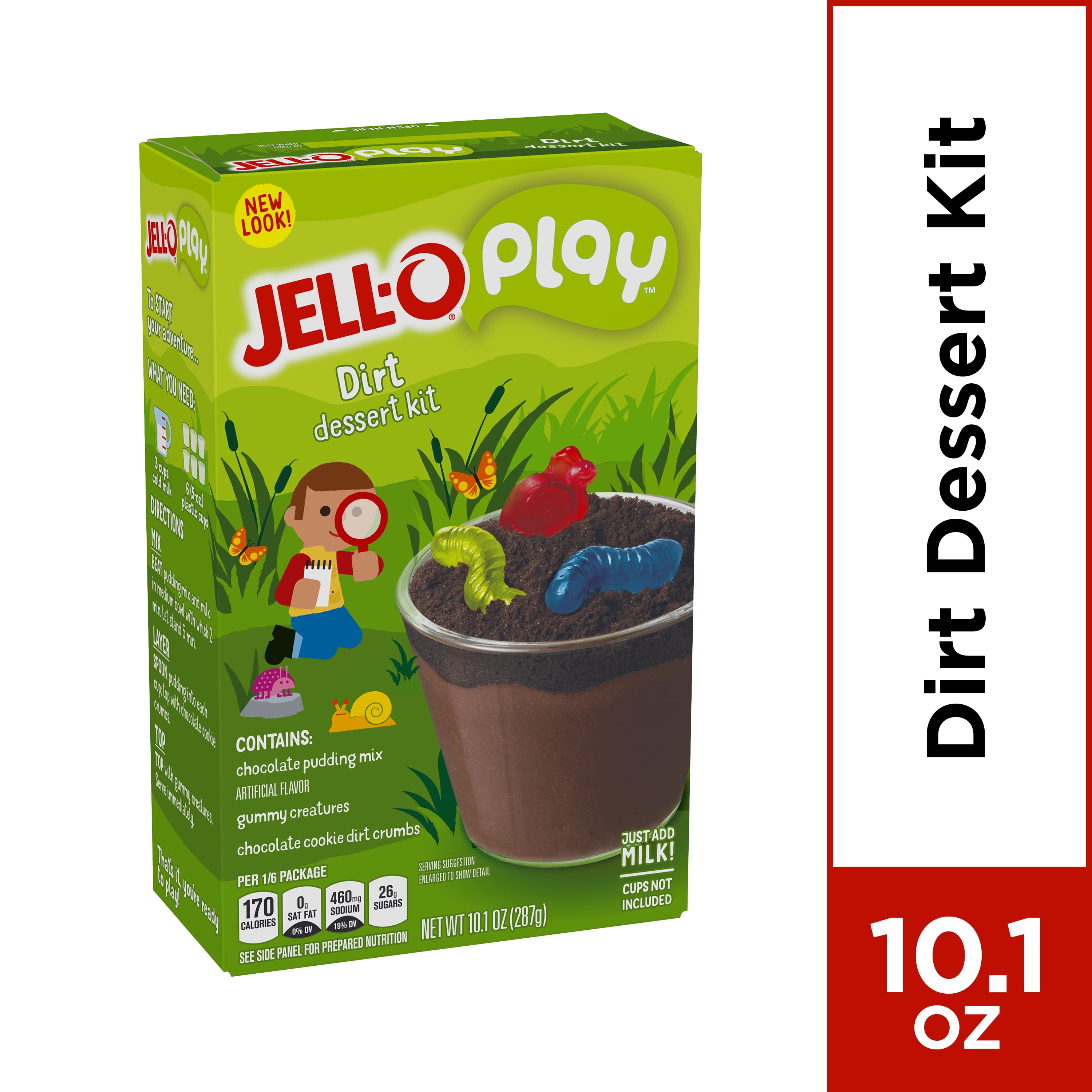(2 Pack) JELLO Play Dirt Dessert Kit, 10.1 oz Box