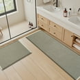 thumbnail image 3 of VUNATE Waffle Bathroom Runner 2'x6' Bath Runner Ultra-Soft Non-Slip Bath Mat Super Absorbent Quick Dry Bathroom Rugs Machine Washable Bathroom Mats for Bathroom Floor Kitchen Entryway Green and White, 3 of 6