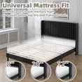 thumbnail image 7 of Frostbloom Full Size Velvet Platform Bed Frame with Vertical Channel Tufted Wingback Headboard, Black, 7 of 7