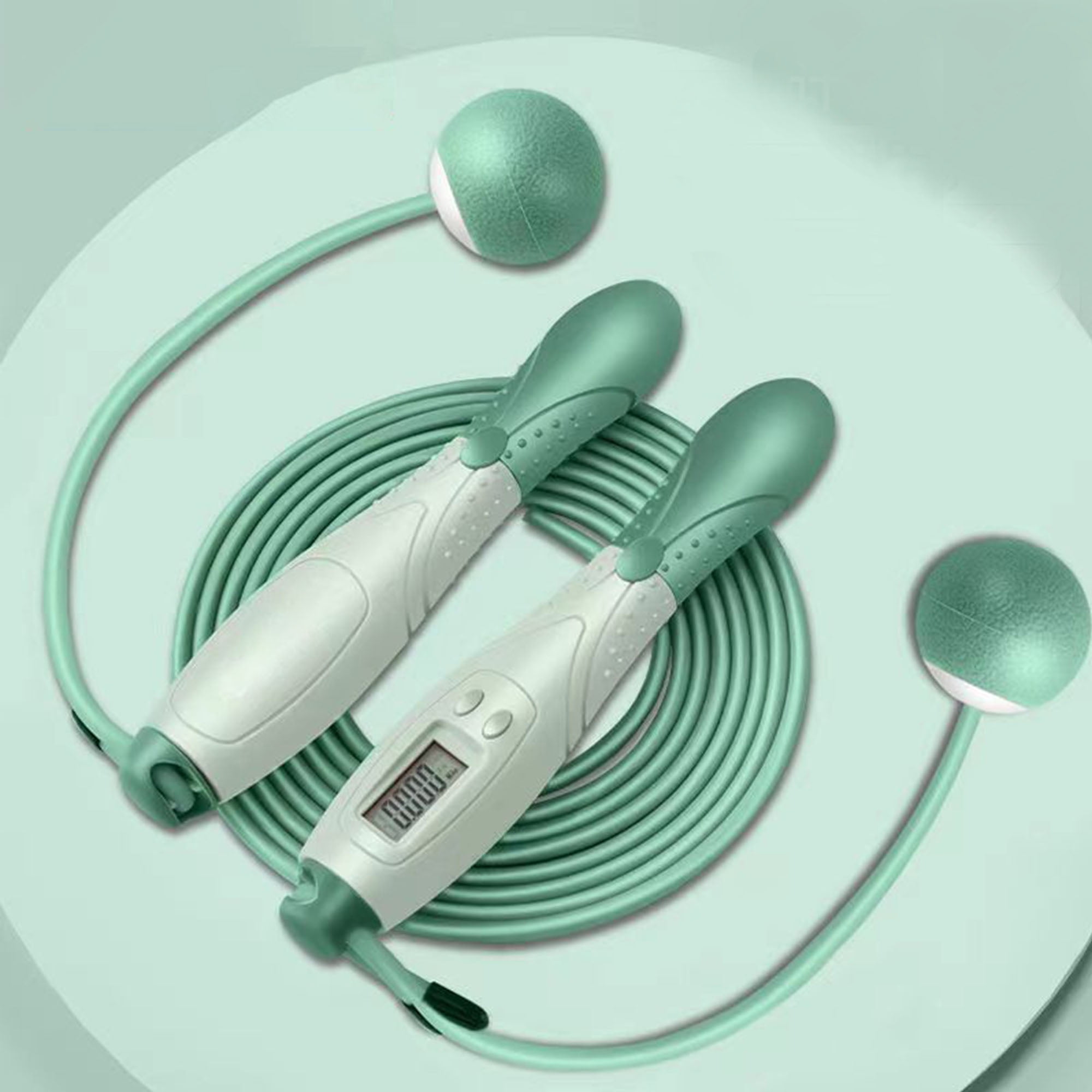 Weighted Cordless Jump Ropes with 2 Balls & Adjustable Length Bod Rope