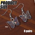 thumbnail image 4 of 8 pares de aretes de mariposa, joyería de insectos de moda para mujeres, niñas, niños, regalo de Navidad, aretes de colores acrílicos de peso ligero, 8 colores, 4 of 5