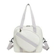 thumbnail image 1 of Bolsa de lona para pickleball, bolsa deportiva de hombro para gimnasio con soporte para raqueta, bolso de mano grande para tenis, bolso deportivo para Blanco, 1 of 8