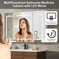 thumbnail image 5 of Akaber 24" x 40" Medicine Cabinet with LED Mirror for Bathroom, Aluminum Wall Mounted LED Medicine Cabinet with Defog, Stepless Dimming, 3 Color Change, 2 Outlets, 2USB (Triple Door), 5 of 7