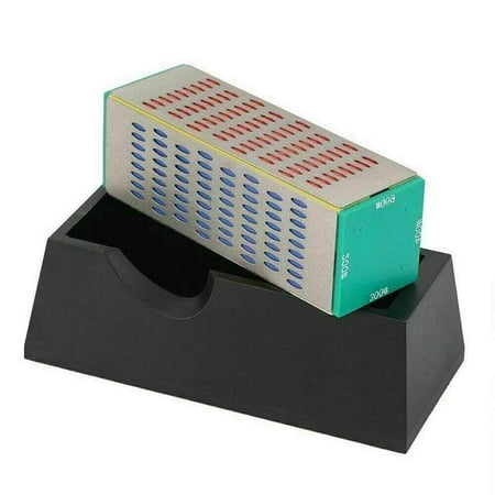 

Autoster Kitchen Knife Sharpener 4 Sided Diamond Sharpening Hone Stone Whetstone w/Base - 1 Pack