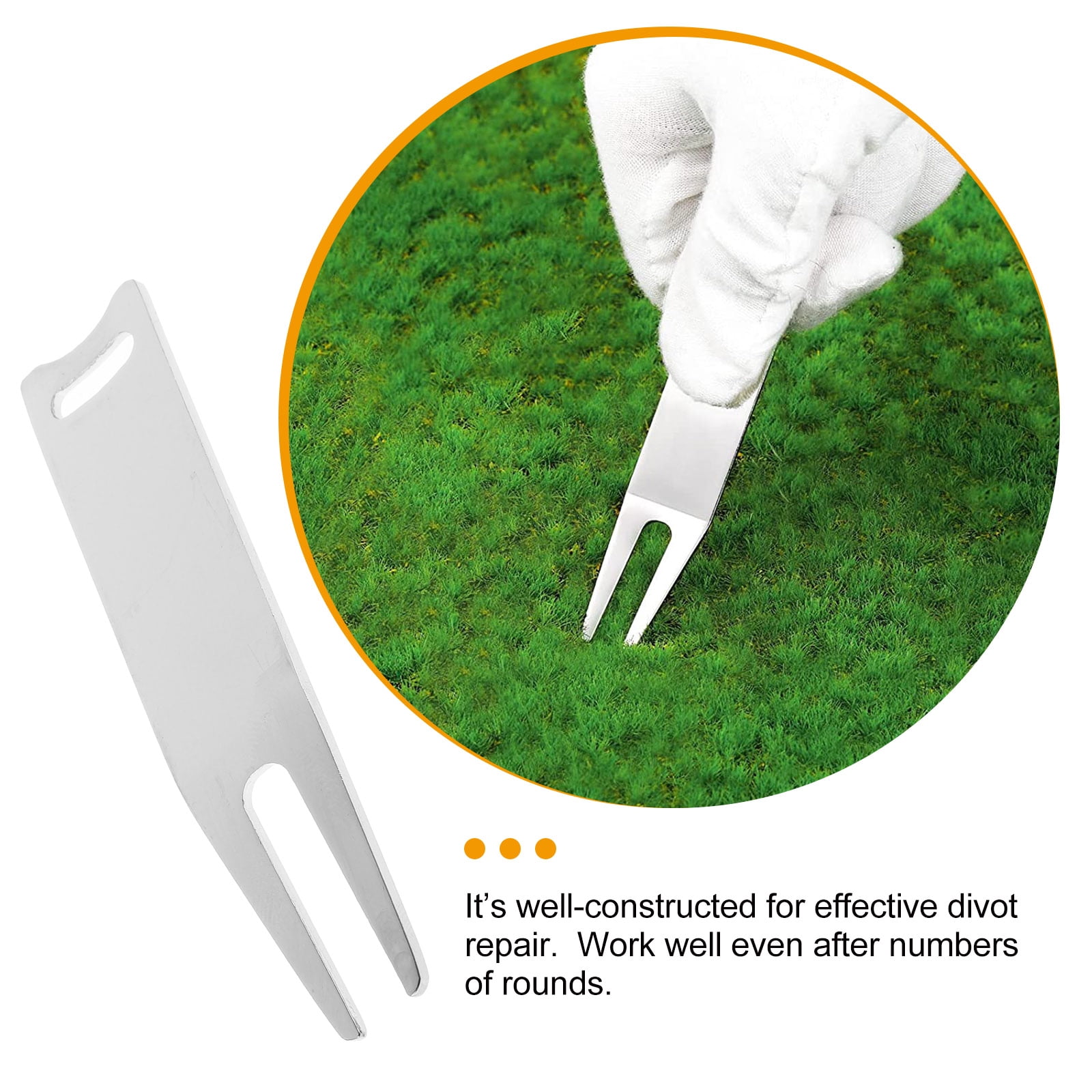 Tineasur 6Pcs Metal Golf Divot Repair Tools with Ball Marker Plated Silver Durable Portable Sports Accessories