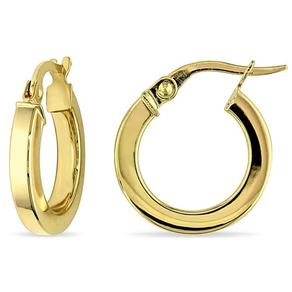 AMOUR Hoop Edged Earrings In 10K Yellow Gold