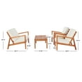 thumbnail image 5 of Safavieh Larence 4-Piece Eucalyptus Wood Outdoor Living Set in Natural/Beige, 5 of 7