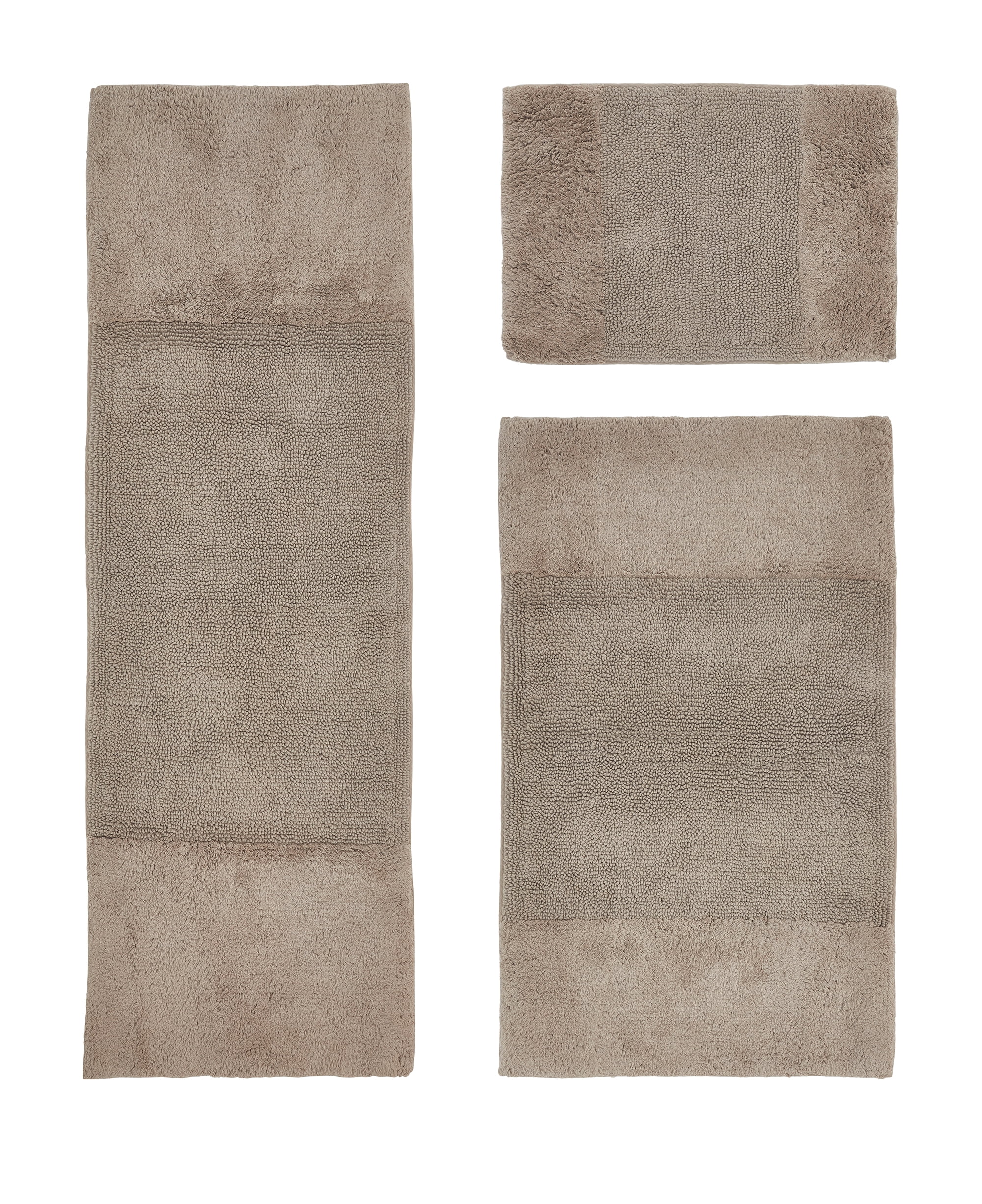Better Trends 3 Piece Bathroom Rug Set, 100% Cotton, Extra Soft Tufted Bath Mat, Water Absorbent & Non Slip Bath Rug, (Beige) Granada Collection