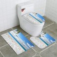 thumbnail image 1 of ABPHQTO Plataforma de madera vacía junto a la playa tropical Juego de alfombras de baño de 3 piezas Alfombra de baño Alfombra de contorno y tapa de inodoro ABPHQTO Cont-CHAPPLE-13021, 1 of 2