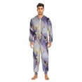thumbnail image 5 of Adult Christmas Onesie Purple Golden Marble Pattern Zipper One-Piece Pajamas Unisex with Pockets, 5 of 6