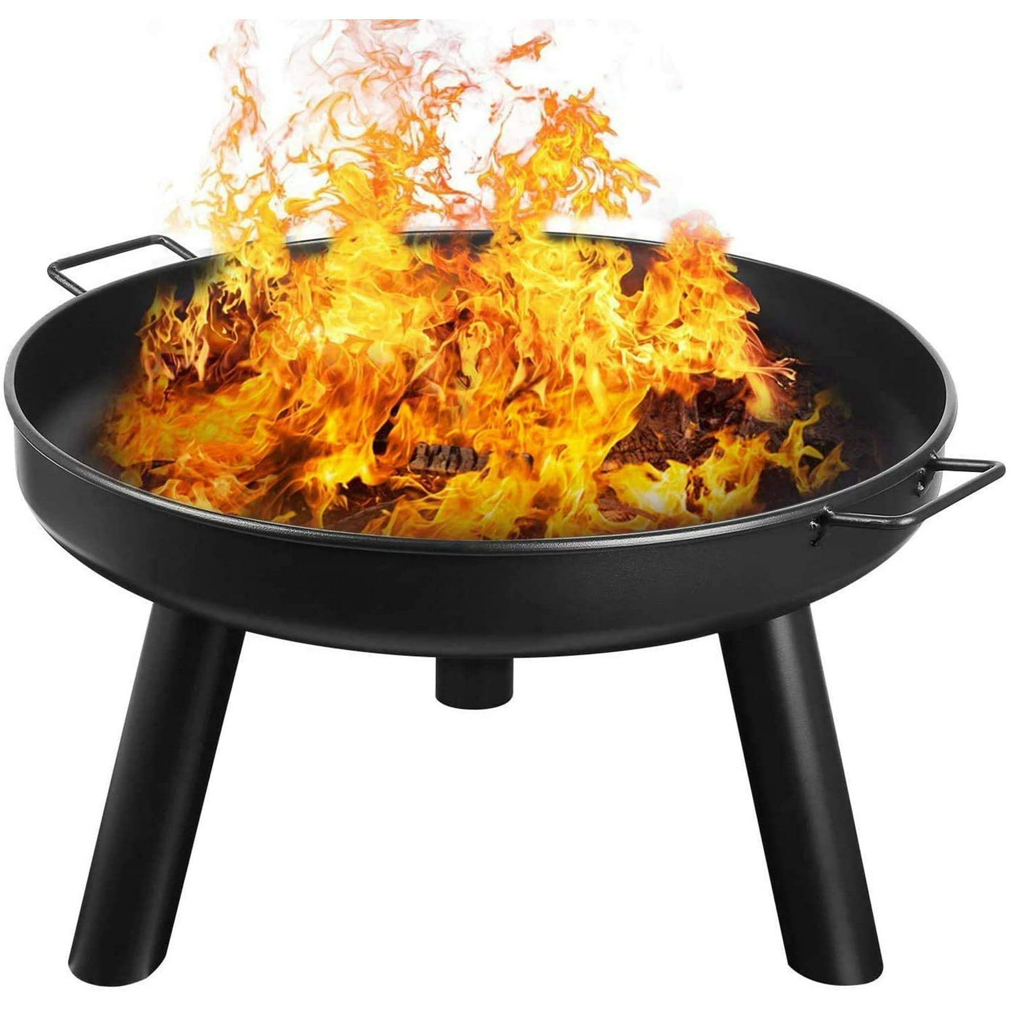 Fire Pit Outdoor Wood Burning Bowl, Heavy Cast Iron Fire Pit